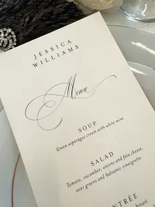 Formal Ivory Wedding Menus | Style 777