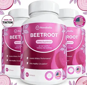 Rosabella Organic Beet Root Capsules - 1300mg Beet Root Powder Aids Healthy Circulation & Vitality, Non-GMO, Beet Root Supplement - 60 Capsules, 30-Day Supply