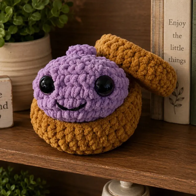 Handmade Crocheted Squishy Dumpling Plush Toy - Soft Stuffed Fidget Toy for Kids, Cute Decor Accessory