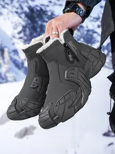 Size Runs Small, Size up1 size,Men's Sporty Ankle-High Shoes, PU Leather Upper, PVC Leather Sole, Warm Lining, Durable Design, Fall & Winter Footwear, High End Sneaker