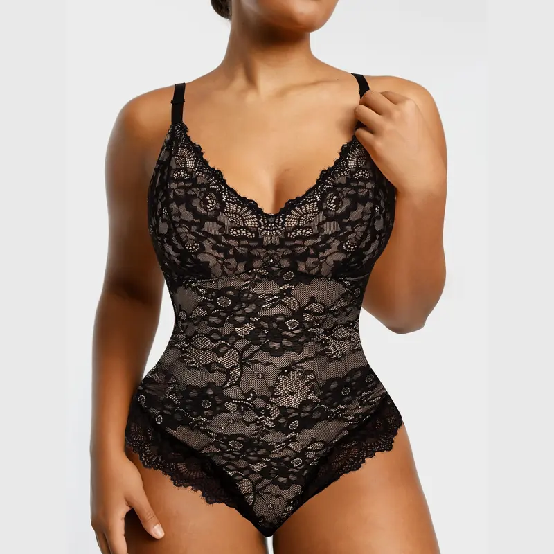 Shapellx AirSlim Lace Smooth Full Body Shapewear for Women Thong Design Tummy Tucking Bust Lifting Comfort Sculpting Snatched Waistline Sexy Creator