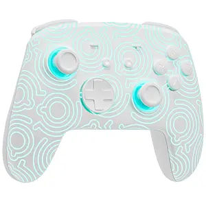 Pro Controller  White Compatible with   2/OLED/Lite, Firefly  Remote Gamepad with Hall Effect Joysticks/RGB 7 LED Colors/Paddle/Turbo/Motion Control
