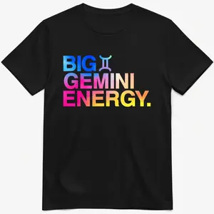 100% Cotton Big Gemini Energy Zodiac Sign Astrology Birthday T-Shirt