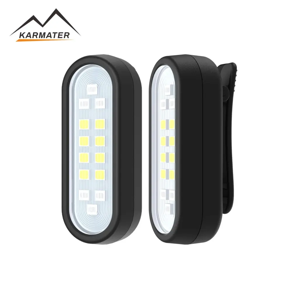 M Karmater Running Light, 2 Pack Clip on Flashlight for Runners Rechargeable Safety Lights for Walking at Night Hands Free Emergency LED Flashlight Work Light Warning Flashing Camping Hiking Walking Dog