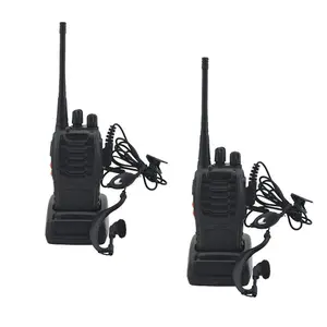 2pcs/lot  Walkie talkie UHF Two way radio  UHF 400-470MHz 16CH Portable Transceiver with Earpiece