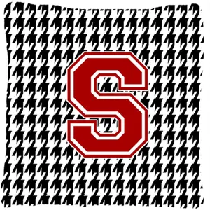 Carolines Treasures  Monogram - Initial S Houndstooth Decorative Fabric Pillow - 14 x 14 in.