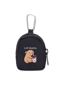 Mini Zipper Pouch Wallet with Keychain, Cartoon Design, Lightweight & Durable, Perfect Gift, Attachable to Backpacks, Travel Bags, Keys