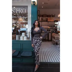 Romola Pant - Brown Cream Floral
