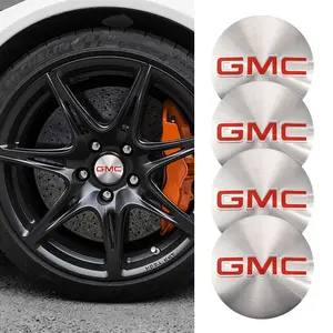 4Pcs 56MM Car Wheel Hub Cap Center Sticker Emblem Auto Badge Decal Accessories For GMC Terrain Sierra Canyon Yukon Acadia Savana Denali AT4 Granite