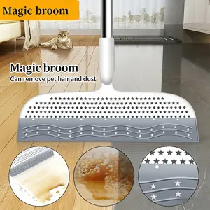 Magic Broom with Detachable Head, Dual-Ended Scraper, Removes Pet Hair and Dust, Suitable for Various Surfaces, All-Season Use, Easy Storage