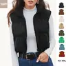 Cropped Puffer Vest Zip Up Stand Collar Lightweight Sleeveless Padded Gilet Top 2025 TikTokShopHolidayHaul Christmas with Pockets 2025 Fall Winter Fashion Womenswear