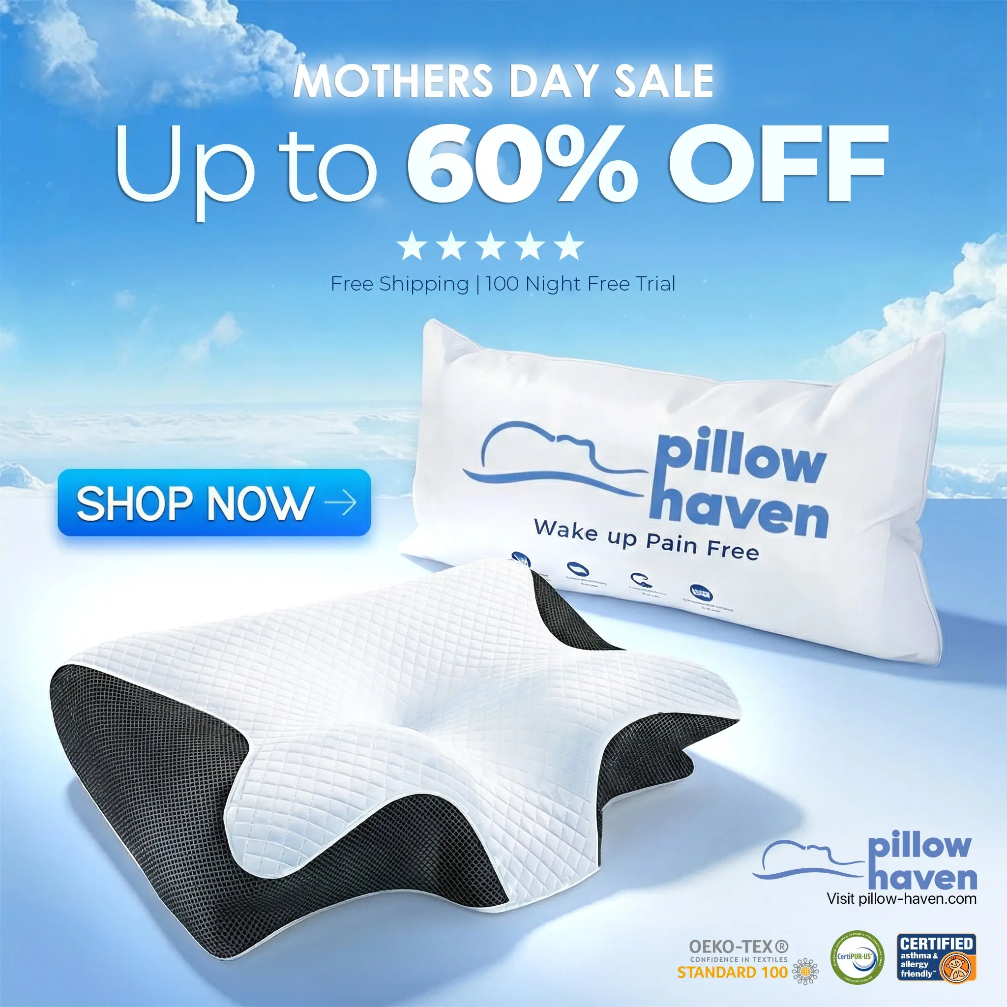 The Pillow That Ends Neck Pain - By Fixing Your Sleep Posture | Mothers Day Sale 60% OFF