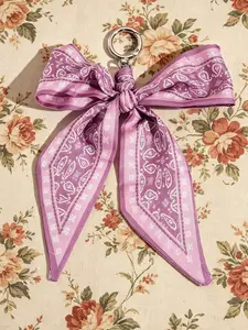Woven Silk Scarf Bowknot Keychain, Elegant Versatile Bag Accessory, Handmade Bow Decor, Bag Charms for Women’s Handbags & Backpacks