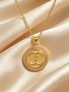 MTOW 1 Pcs of 2026 New Retro Rotundity Double C Metal Necklace, Heart-Shaped Boat Anchor Women's Zircon Necklace, Light Luxury, Niche Design, Temperament, Versatile Necklace Suitable For Daily Wear, Exquisite Gifts
