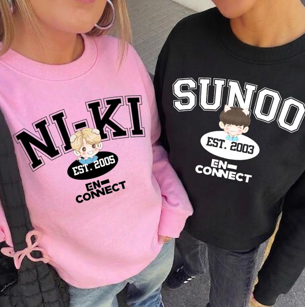 Cute En Member Sweatshirt, Boy Group Inspired Tops, Kpop Merch, Gift For Engene nFandom, Kpop Tour Concert Outfit