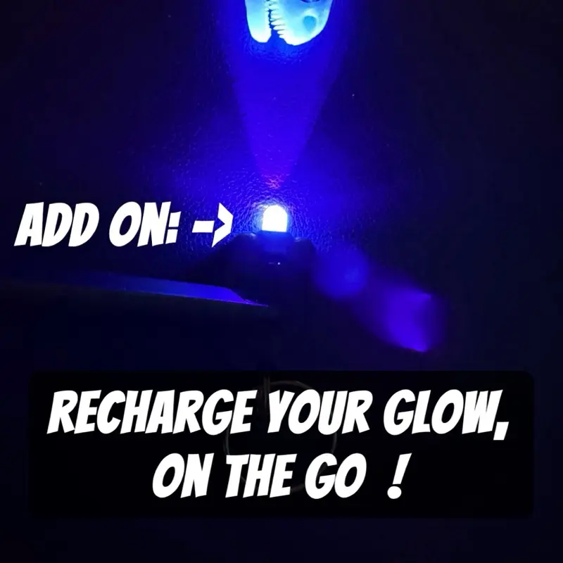 UV LED Glow in the Dark Keychain - Portable Rechargeable Collectible Keychain with Quick Recharging UV LED Light for Paleo Use