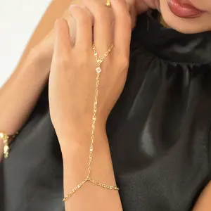 DYOSA HAND CHAIN | 18K Gold Filled Non Tarnish Jewelry Symbol of beauty, strength, and divine feminine energy & Crystal centerpiece for spiritual protection