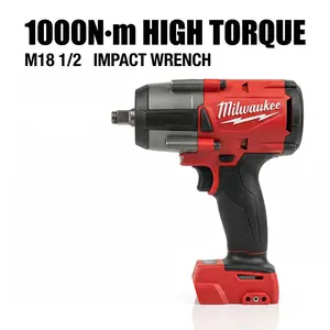 Milwaukee M18 FMTIWF12 18V 1000Nm High Torque Cordless Impact Wrench Power Tool for Industrial Repair Tire Service And Structural Fastening With 4-Speed Impact Settings And M24 Bolt Compatibility