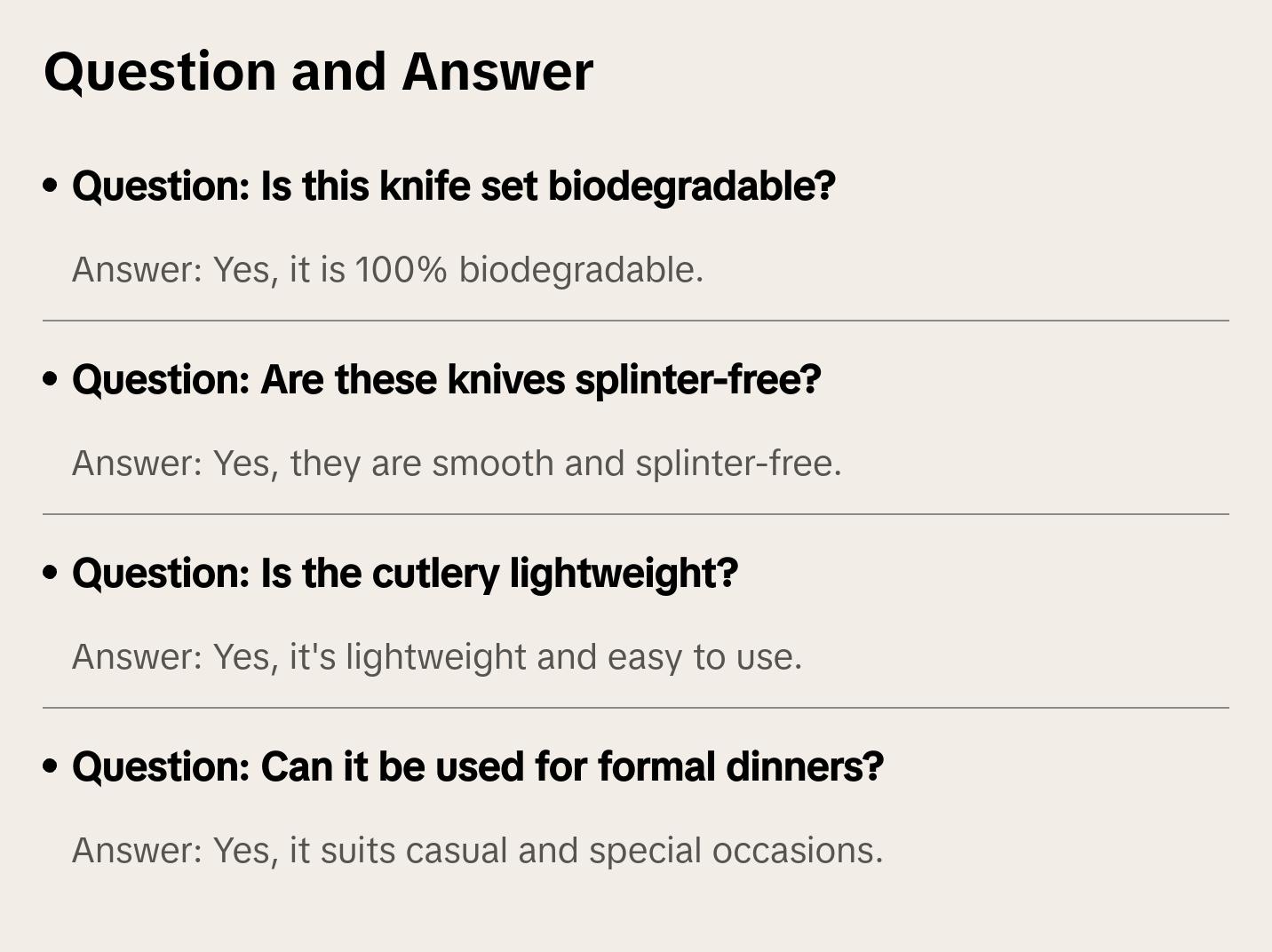 HARSHU Disposable Wooden Knife Set (100 per pack)