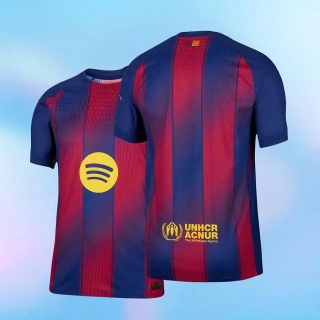 Barcelona's short-sleeved football shirt for the 2025/2026 season, in red and blue, is now available for purchase.