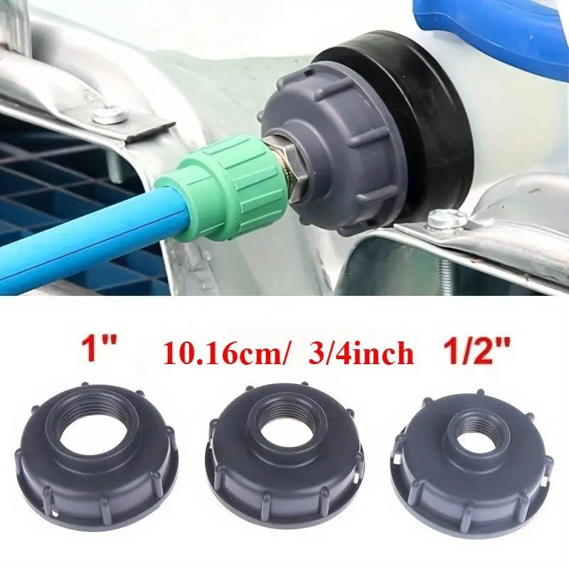 1pc, Durable Water Tank Fittings S60X6 Thread To 1/2" 3/4" 1" Garden Hose Connector IBC Tank Valve Replacement Adapter, Plants Water System With Adjustable Control Valve Switch, Watering Sprinkler Nozzle, Gardening & Lawn Supplies, Watering Systems Tool