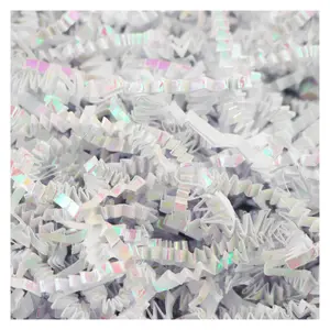 MAGICWATER SUPPLY Iridescent Diamond White Crinkle Cut Paper for Gift Baskets - Perfect Shredded Paper Filler for Baskets, Gift Boxes, Bridesmaid Gifts, Christmas Stuffers & More - Ideal for All Occasions