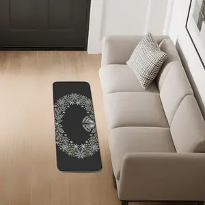 Festive Winter Christmas Doormat, 45x120cm Single - sided, White Green Holly Bell Snowflake Design, Elegant Non - slip Entry Mat for Home Entrance, Durable Floor Decor