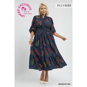Elora Bloom Navy Maxi Dress