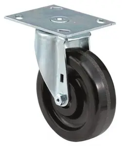 ER Wagner 6" Diam x 2" Wide x 7-1/2" OAH Top Plate Mount Swivel Caster Polyurethane, 700 Lb Capacity, Roller Bearing, 4 x 4-1/2" Plate 4F8806C25001190