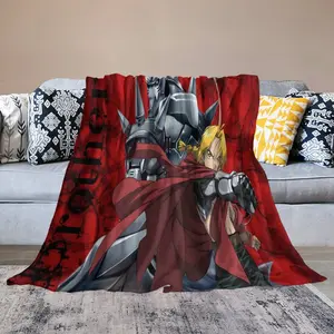 Anime Fullmetal Alchemist Blanket| Premium Flannel | Ultra-Soft Cozy Feel  | Machine Washable No Shrink, No Pilling | Luxury Home Essential