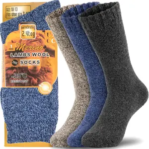 NevEND 6 Pairs Mens Heavy Duty Thermal Boot Socks Winter Warm Insulated Heated Cotton Wool Work Crew Thick Warm Socks 7-12 Menswear Underwear thermal underwear