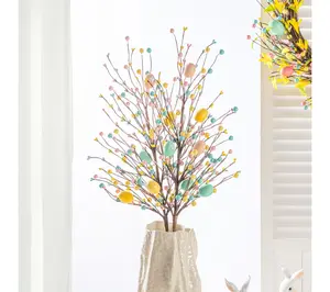 Glitzhome S/2 28"H Easter Berries & Eggs Picks