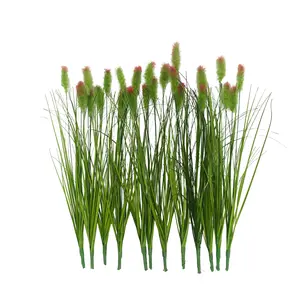 9 pas of luxury decorative imitation onion grass and foxtail outdoor artificial flowers, plastic simulated gro plants | Suitable for courtyard, hotel decoration, outdoor garden, window frame decoration, indoor and outdoor home
