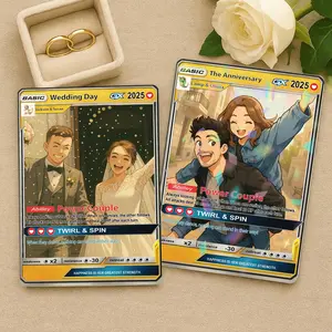 Personalized Anniversary Card - Custom Photo Anime Wedding Card - Gift For Him Or Her - Custom Card For Couple