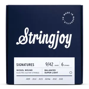 Stringjoy 9-42 Balanced Super Light Gauge Signatures - Nickel Wound Electric Guitar Strings