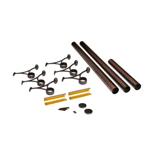 Outwater 20' Bar Foot Rail Kit - Complete Undercounter Mount Hardware and Tubing, Antique Copper Finish