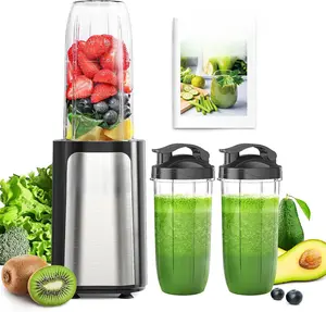 Blender for Smoothies, 14Pcs Personal Blender for Shake and Smoothies for Kitchen with 3 Portable Cups (1x24oz & 2X17oz), Single Serve Smoothie Maker, Nutritious Recipe