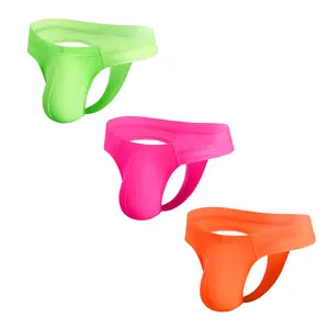 Solid Color Mesh Sexy Thong Low Waist Butt Lifting Single T-Back Briefs Breathable,Quick-Dry Ice Silk,Slimming Triangle Design Clothes Man