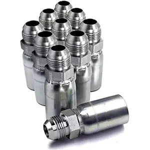 (10-Pack) MJ-04-04 |   1/4" Hose x 1/4" JIC 37 °   Male Hydraulic Hose End Crimp Fitting