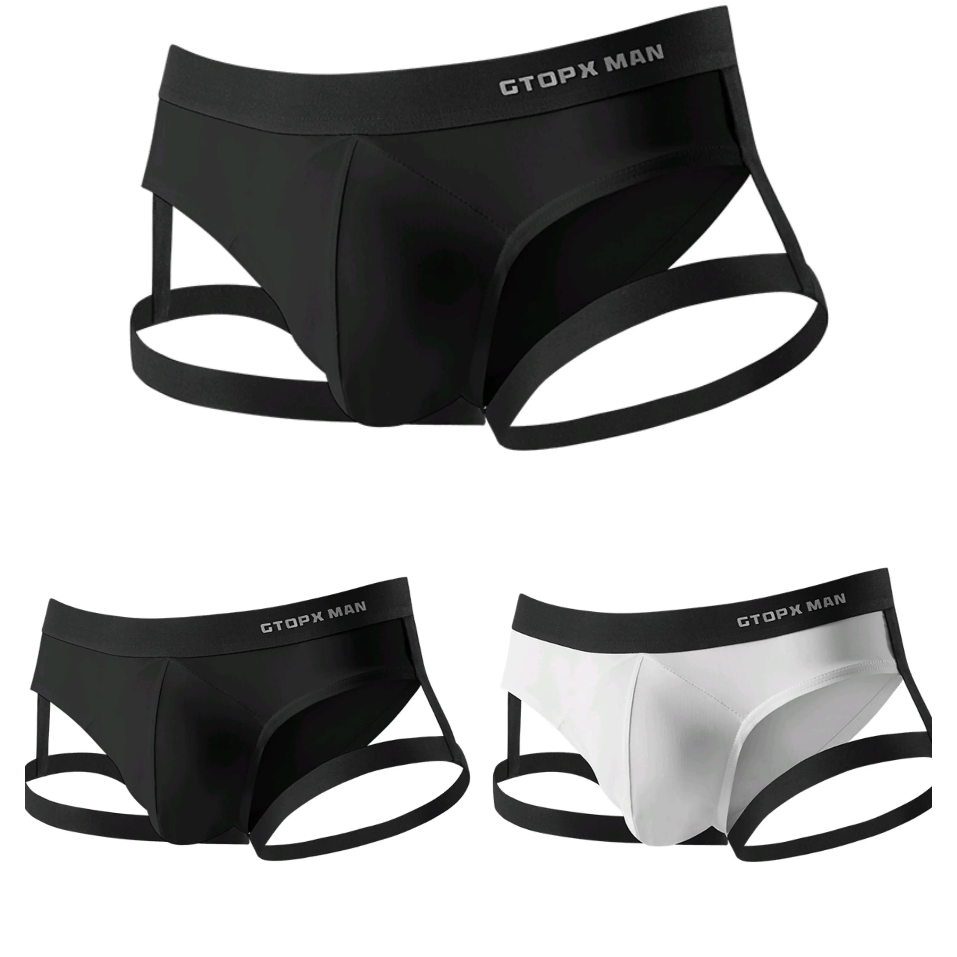 Mens Sexy Ice Silk U Convex Hollow Jockstrap Breathable Underwear Backless Jockstrap Briefs Underpants Thong Male Briefs Panties Menswear Stylish