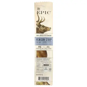 Epic Bar Venison Strip with Beef, Sea Salt + Pepper , 0.8 oz (23 g)