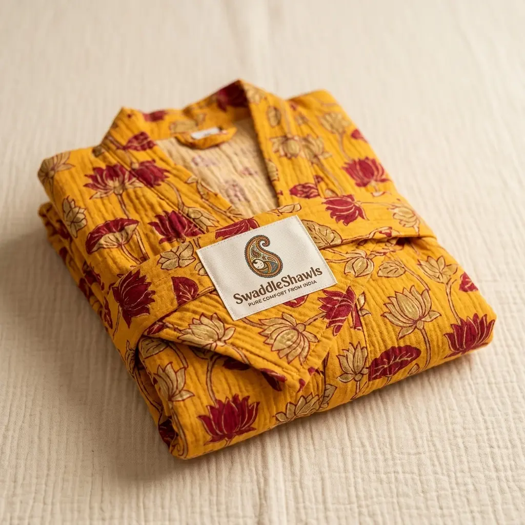 The Golden Lotus Maternity Robe