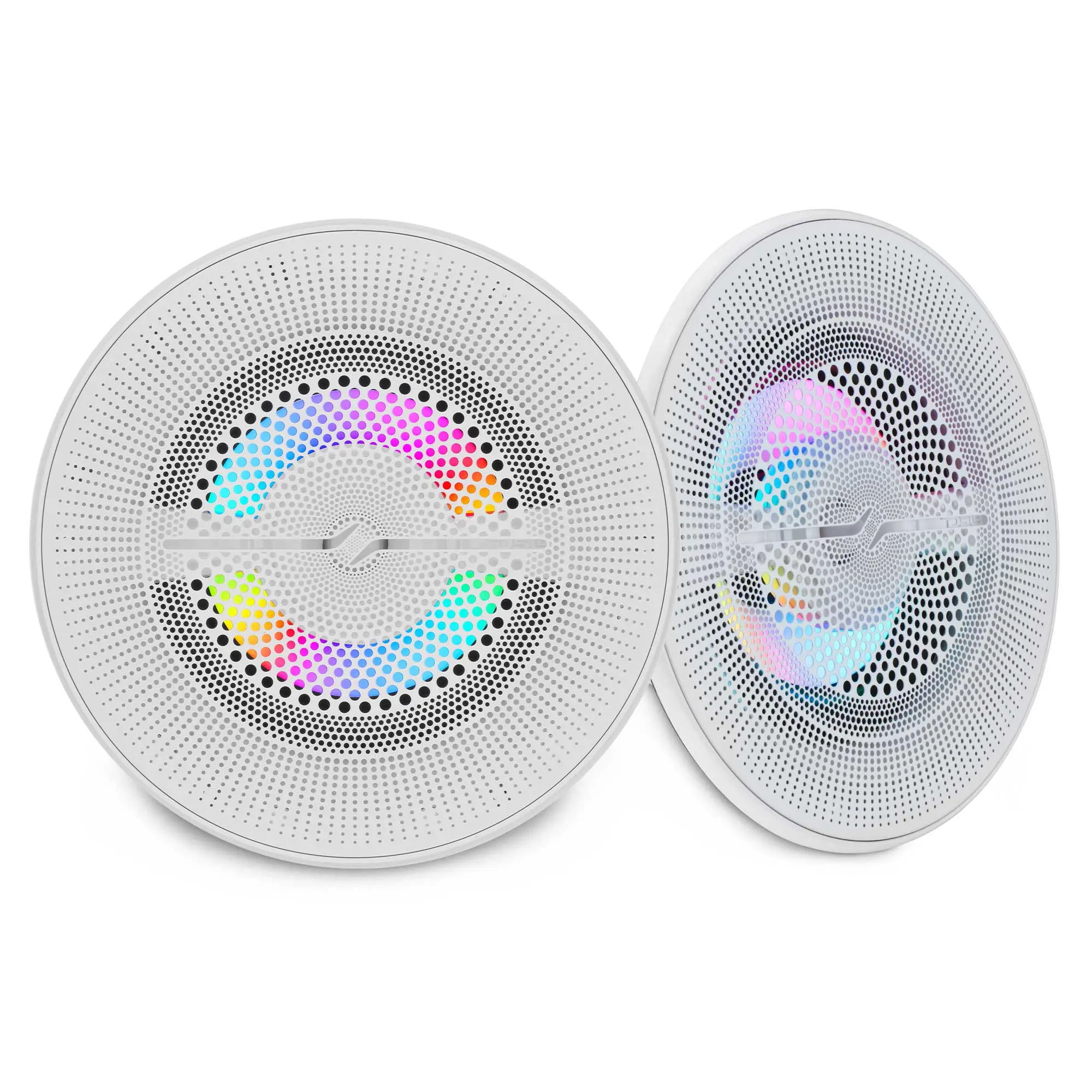 Luxury 8” 2-Way Marine Coaxial Speaker with Digital LED Lights and Flush Magnetic Mount Grille | 175W RMS 4-Ohm (NXL-LXY8/WH)