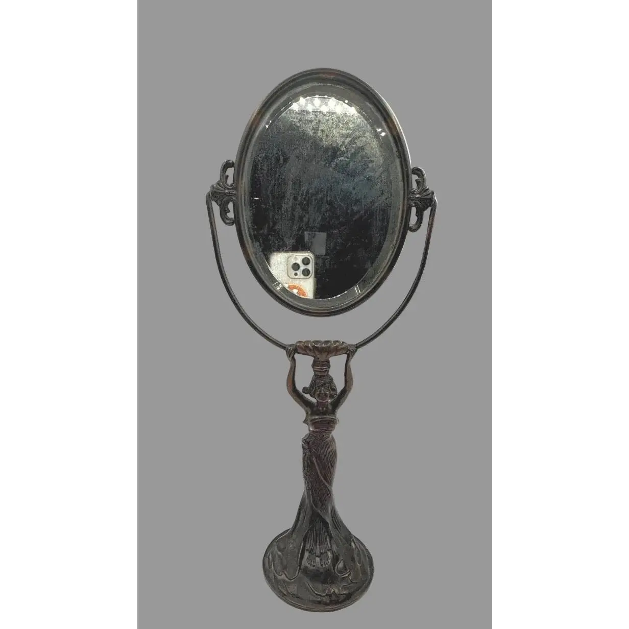 Art Nouveau Style Vintage Vanity Mirror with Female