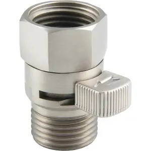 Shower Valve, Brass Construction Water Flow Restrictor Universal Handheld Shower Hose Bidet Sprayer Switch with Lever Handle Brushed Nickel