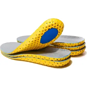 3 Pairs Elastic Shock Absorbing Shoe Insoles, Breathable Honeycomb Sneaker Inserts, Sports Shoe Insole Replacement, Trimmable Insoles