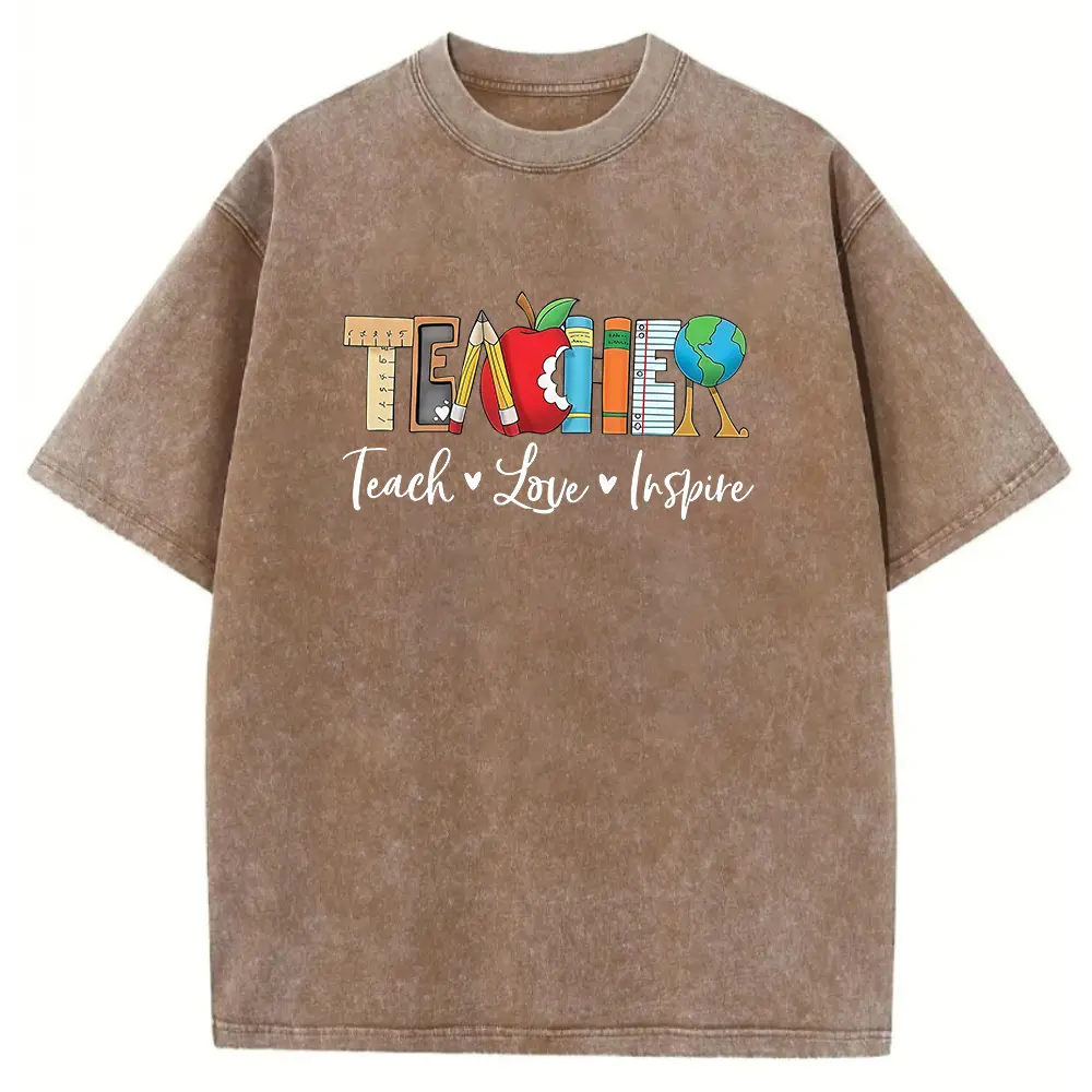 Washed T-shirt-Coffee