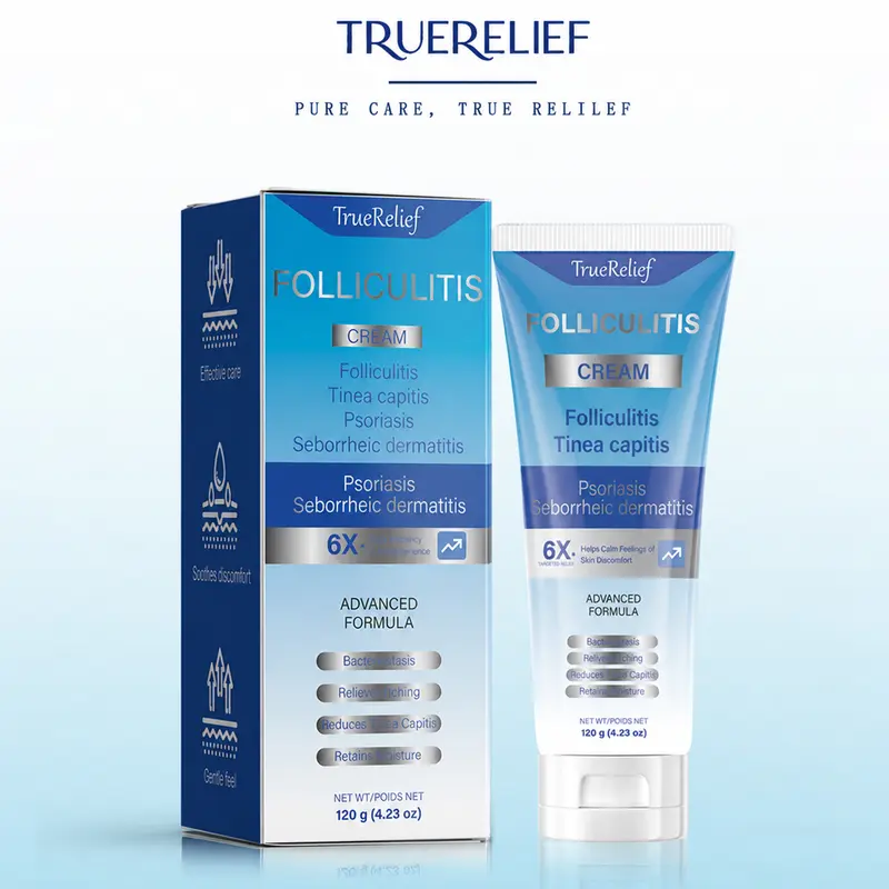 TrueRelief Botanical Skin-Safe Body Care Cream - Moisturizing Alcohol-Free Folliculitis Treatment for Sensitive Skin Adults, Daily Scalp & Body Moisturizer, 120g