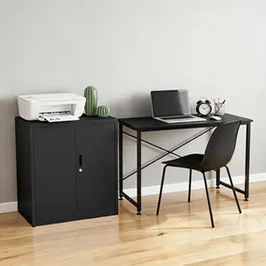 Metal Storage Cabinet 2 Doors - 36" h Locking Cabinets with 2 Adjustable Shelves, Heavy Duty Steel Locker for Garage Home Office, Lockable Storage Cabinet with Keys