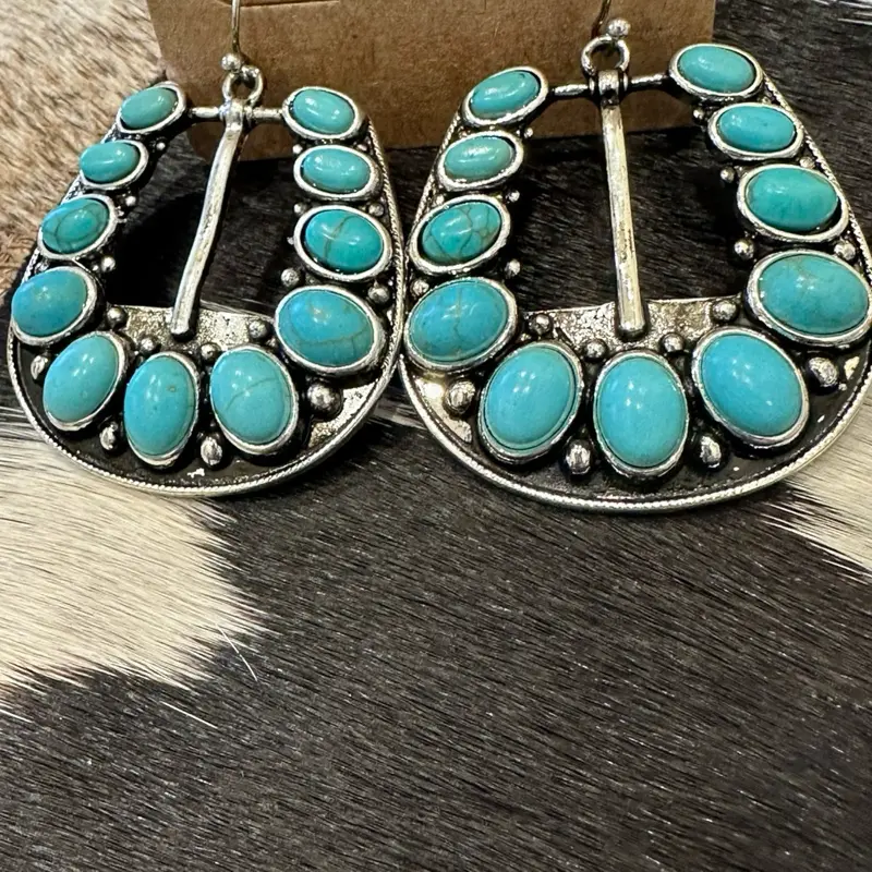 Western Belt Buckle Earrings
